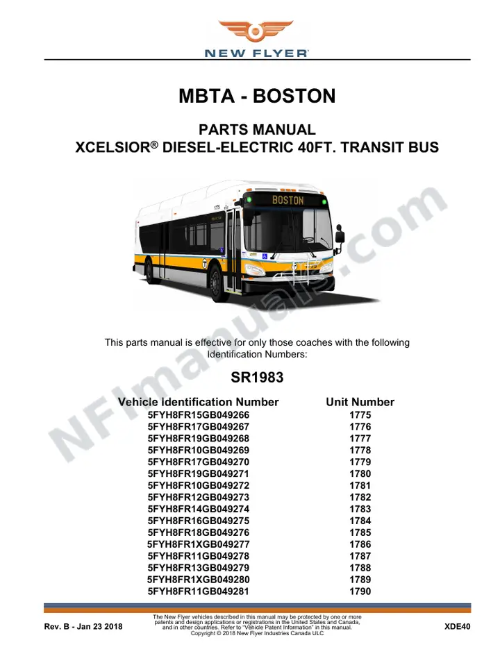 SR1983 Parts Manual, MBTA - Boston first-page preview