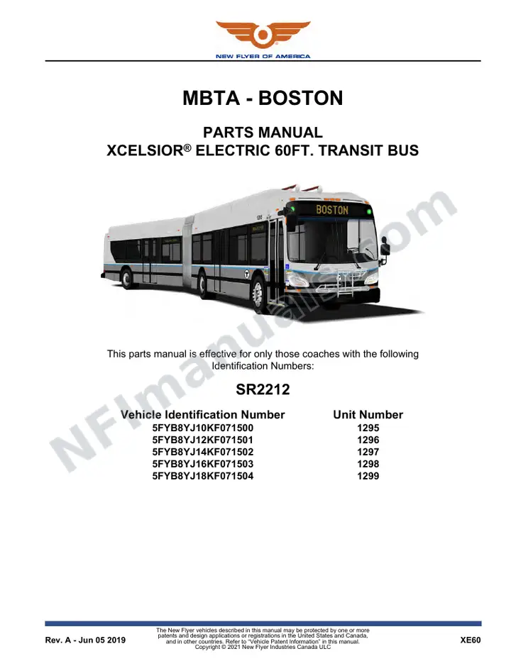 SR2212 Parts Manual, MBTA - Boston first-page preview