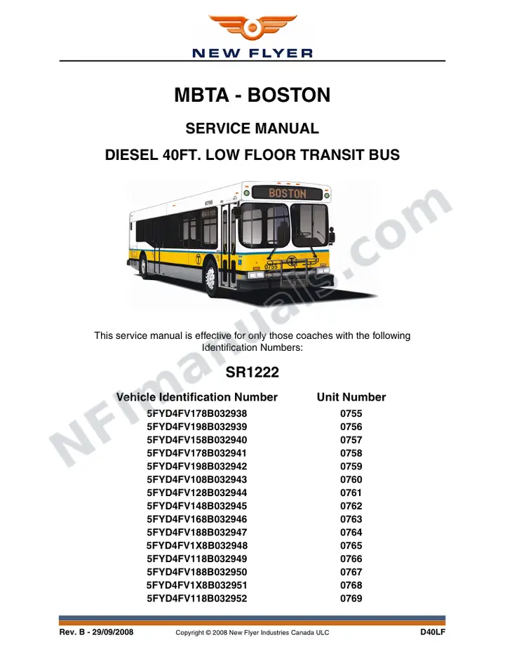 SR1222 Service Manual, MBTA - Boston first-page preview