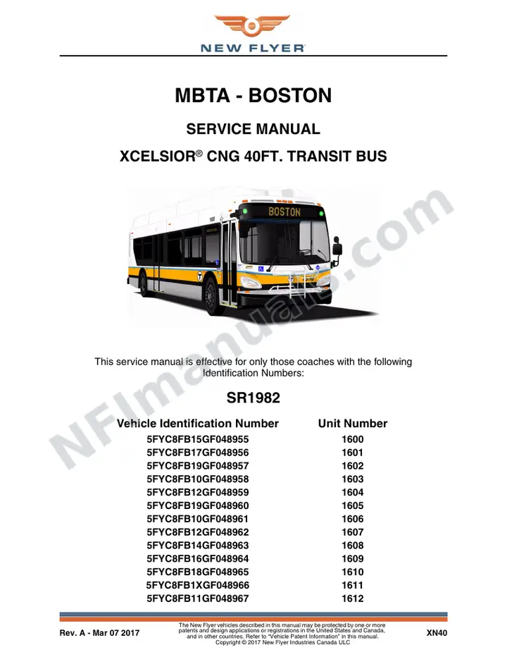 SR1982 Service Manual, MBTA - Boston first-page preview