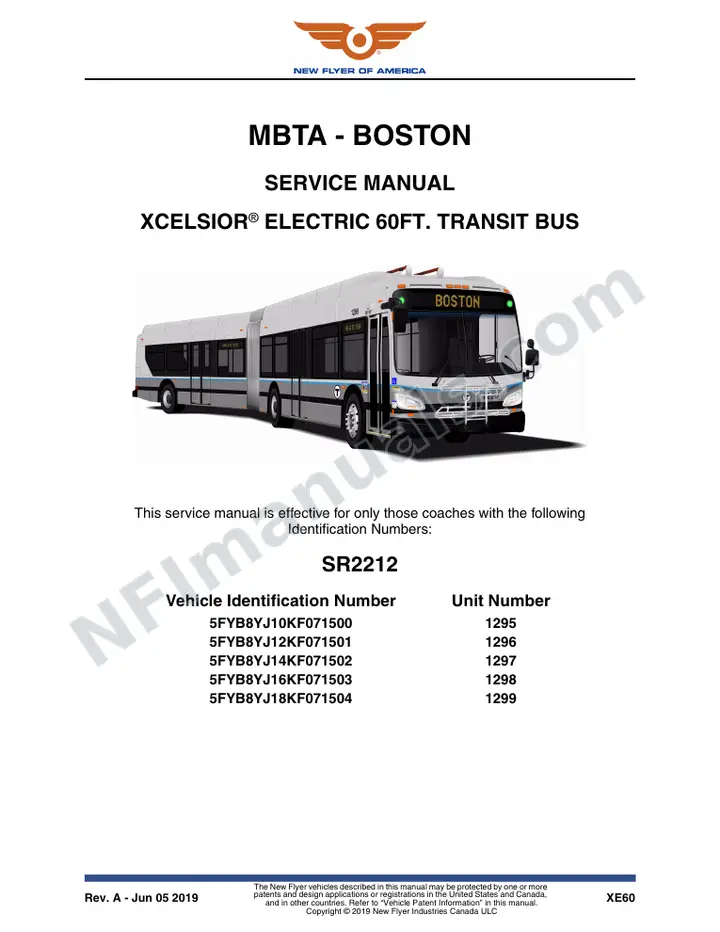SR2212 Service Manual, MBTA - Boston first-page preview