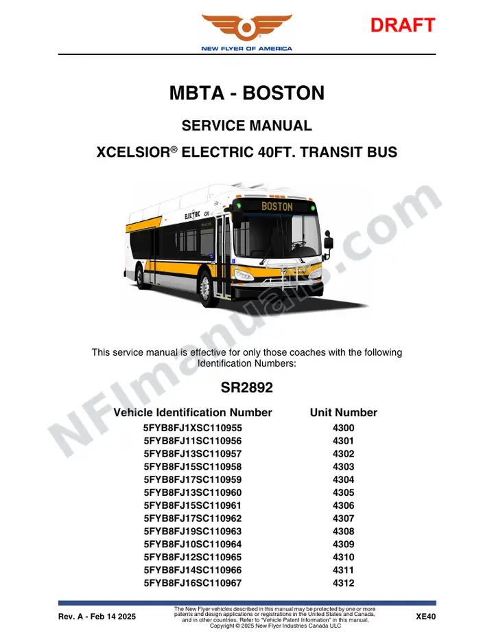 SR2892 Service Manual, MBTA - Boston first-page preview
