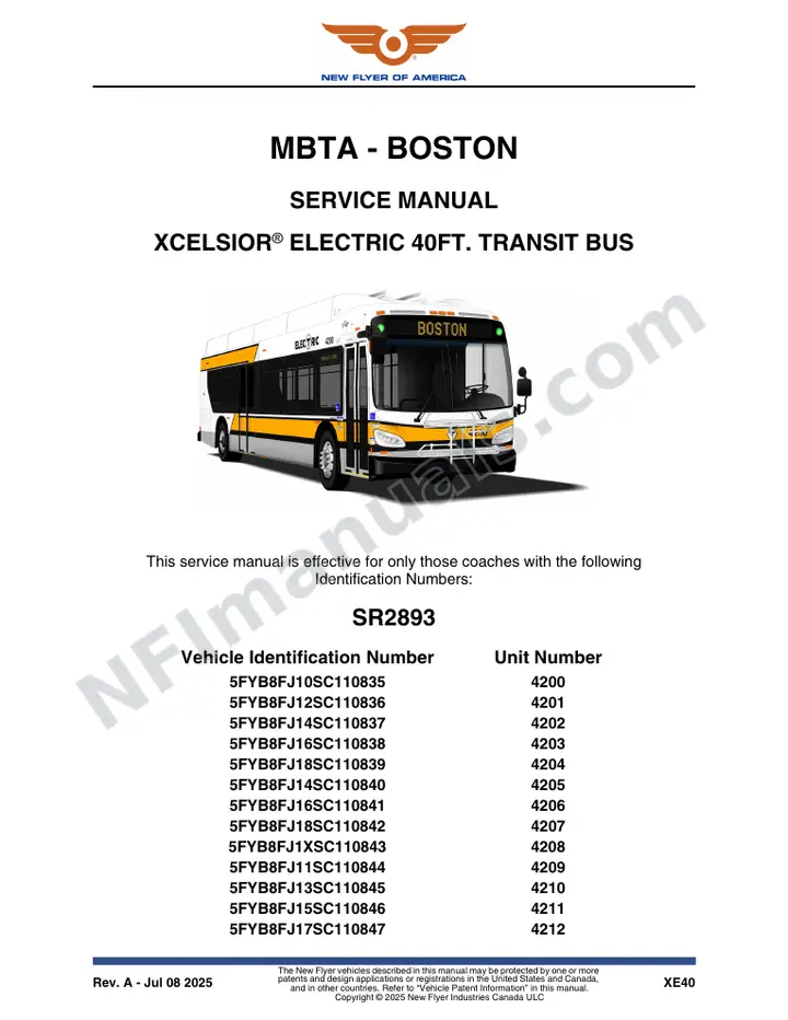 SR2893 Service Manual, MBTA - Boston first-page preview