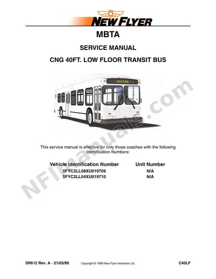 SR612 Service Manual, MBTA - Boston first-page preview