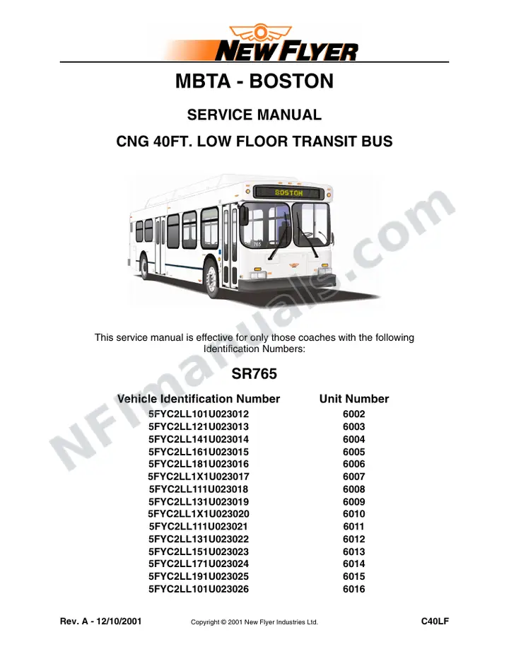 SR765 Service Manual, MBTA - Boston first-page preview