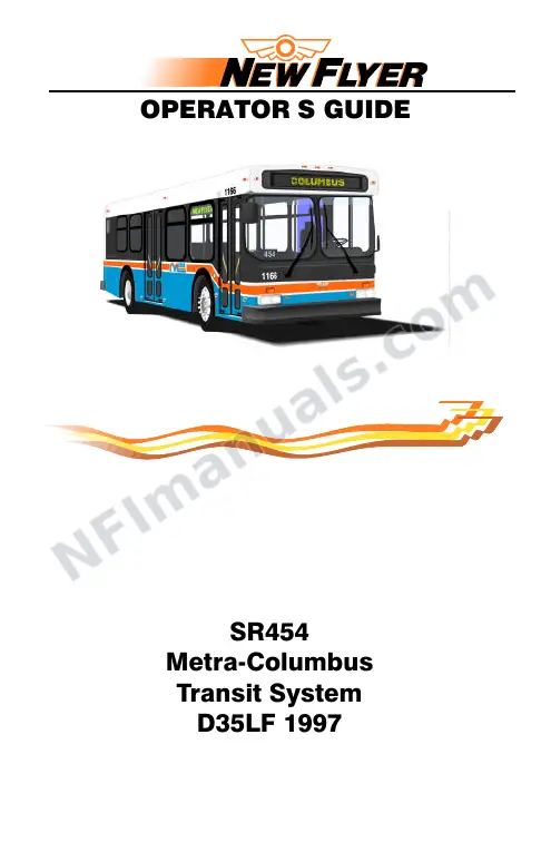 New Flyer D35LF Manual Package - METRA Transit System included manual preview