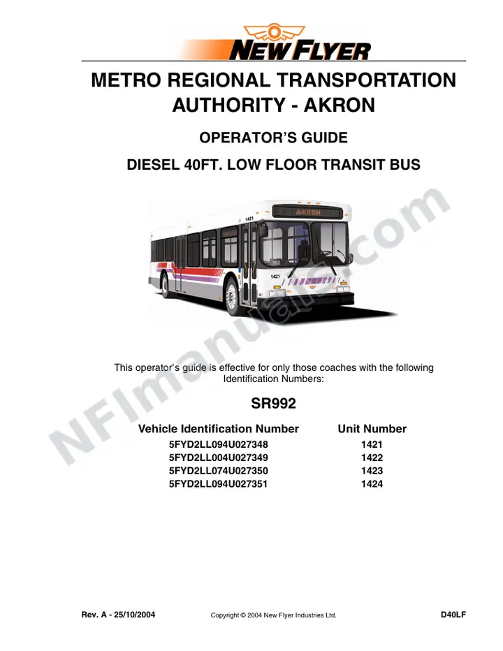 SR992 Operator's Guide, MRTA first-page preview