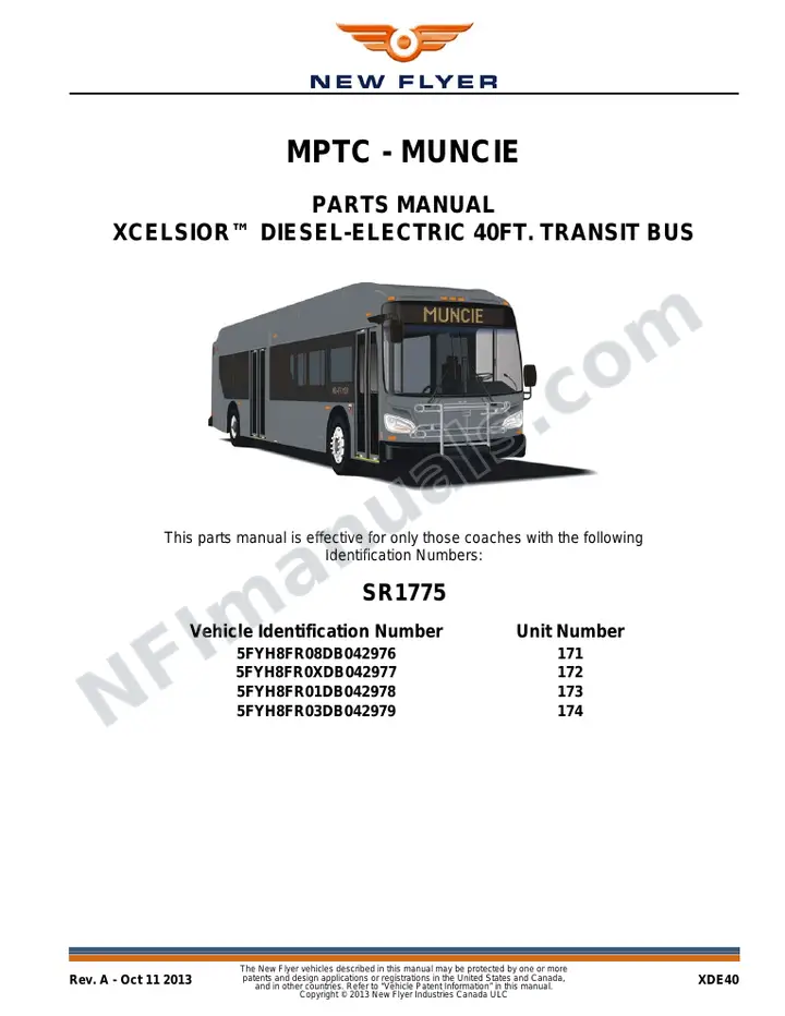 SR1775 Parts Manual, MPTC - Muncie first-page preview