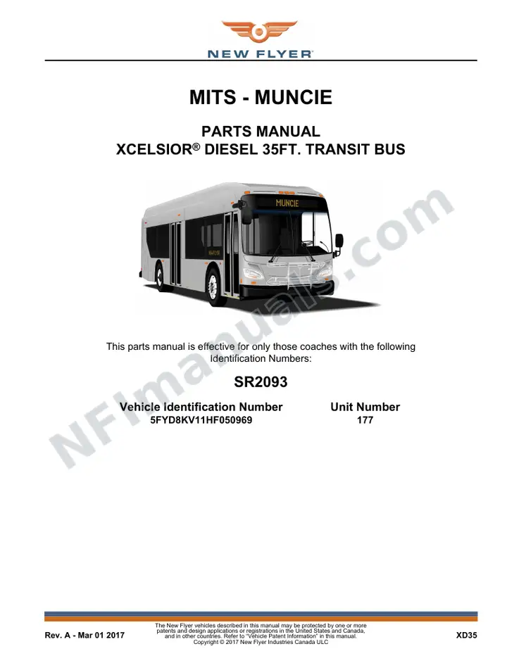 SR2093 Parts Manual, MITS - Muncie first-page preview