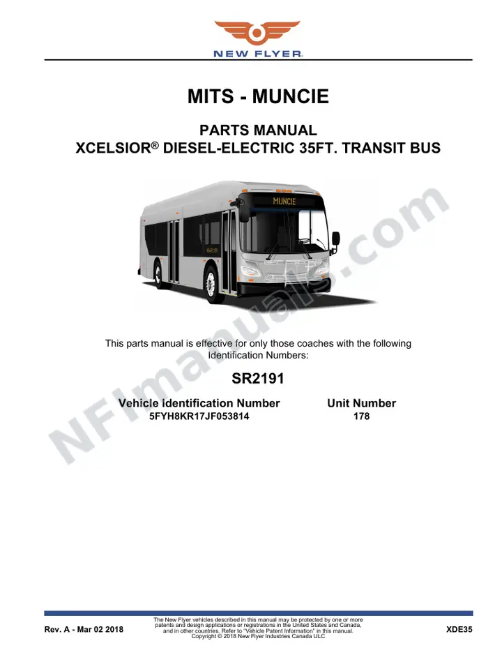 SR2191 Parts Manual, MITS - Muncie first-page preview