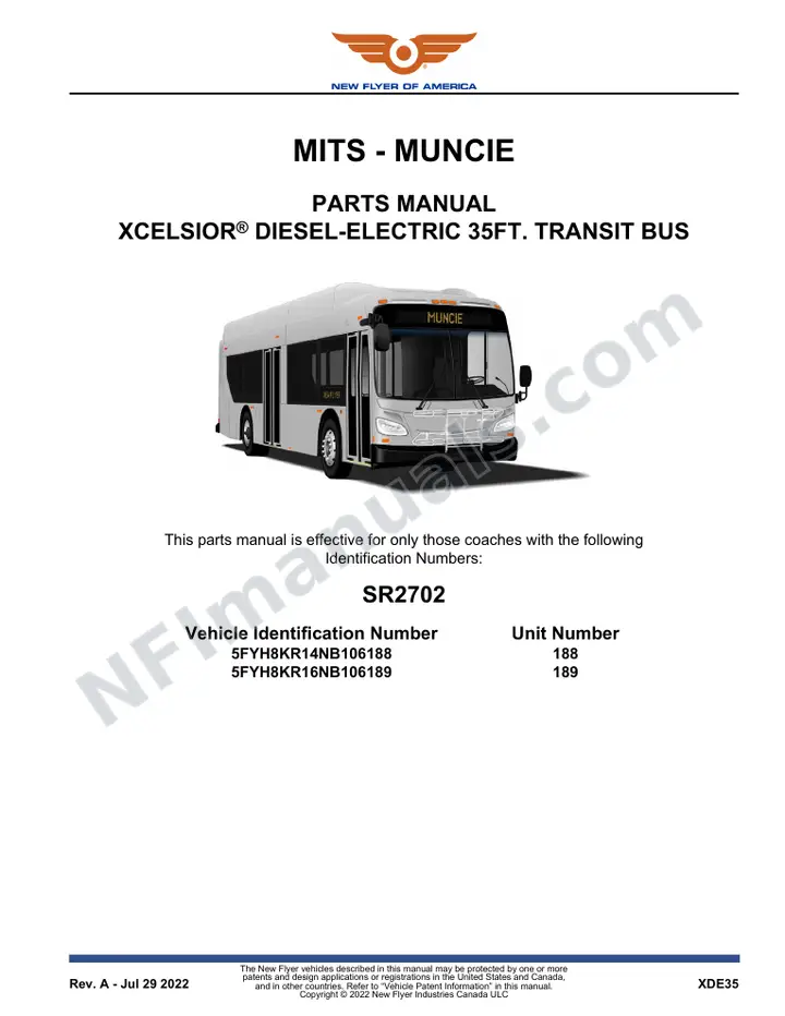SR2702 Parts Manual, MITS - Muncie first-page preview
