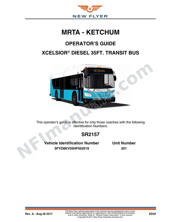 New Flyer XD35 Manual Package - MRTA - Ketchum included manual preview