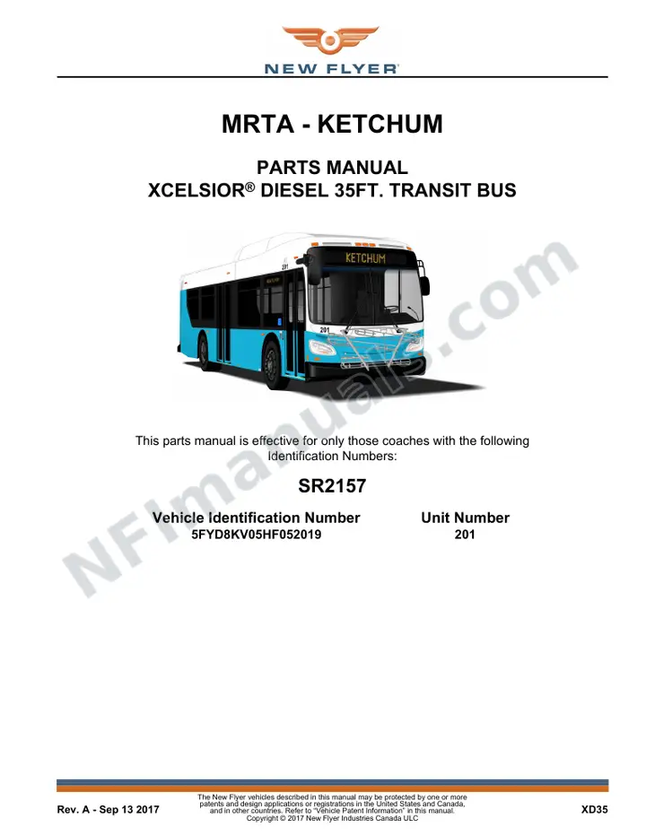 SR2157 Parts Manual, MRTA - Ketchum first-page preview