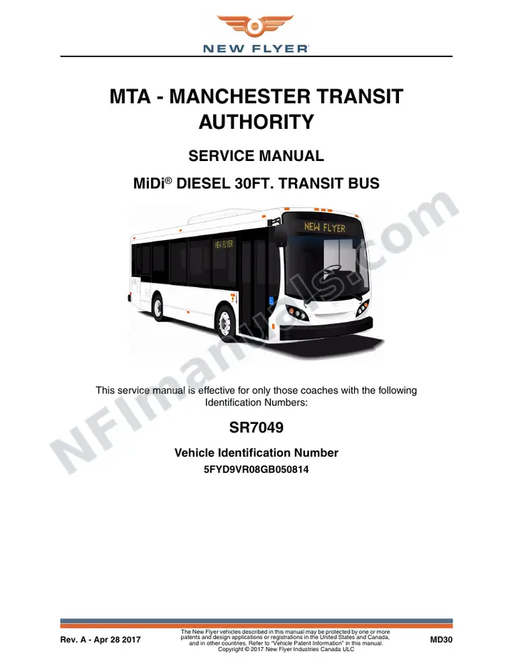SR7049 Service Manual, MTA - Manchester Transit Authority first-page preview