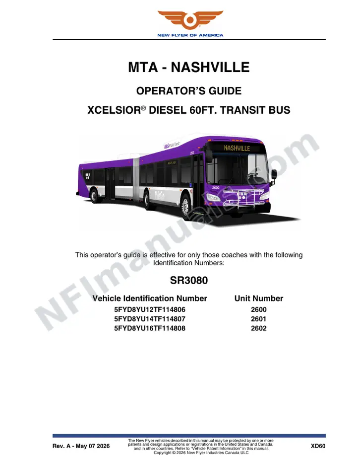 SR3080 Operator's Guide, MTA - Nashville first-page preview