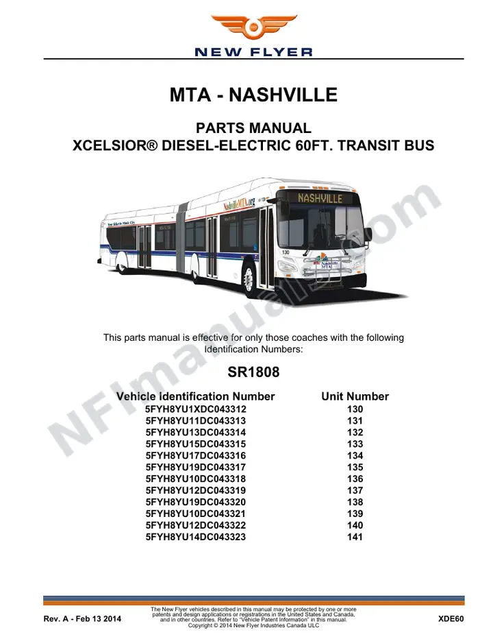 1808 Parts Manual, MTA - Nashville first-page preview