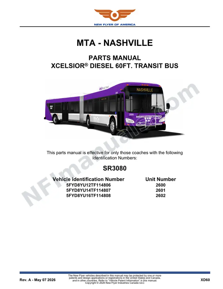 SR3080 Parts Manual, MTA - Nashville first-page preview