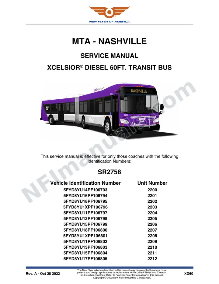 SR2758 Service Manual, MTA - Nashville first-page preview