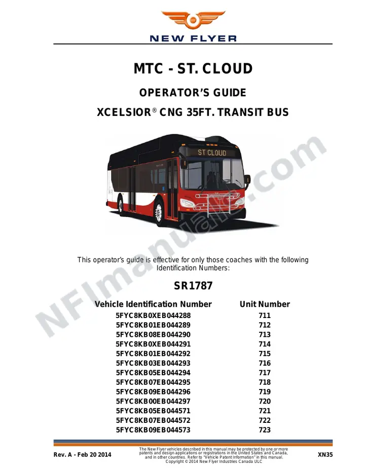 New Flyer XN35 Manual Package - MTC - St. Cloud included manual preview
