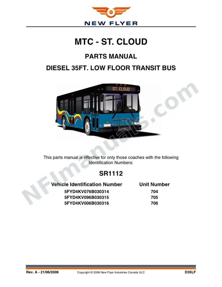 SR1112 Parts Manual, MTC - St. Cloud first-page preview
