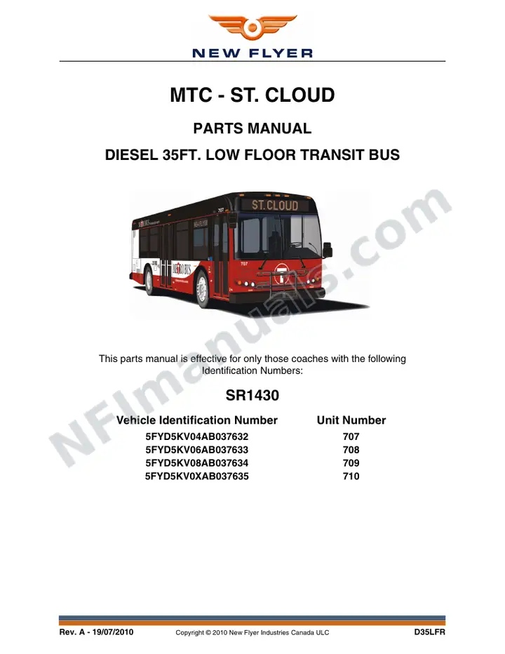 SR1430 Parts Manual, MTC - St. Cloud first-page preview