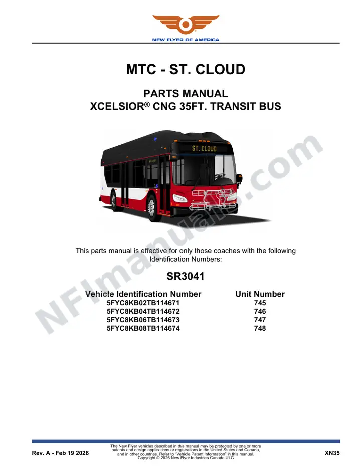 SR3041 Parts Manual, MTC - St. Cloud first-page preview