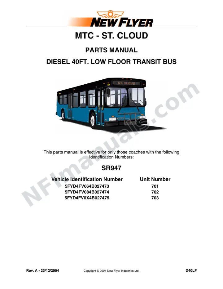 SR947 Parts Manual, MTC - St. Cloud first-page preview