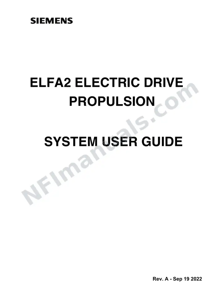 Siemens ELEA2 Electric Drive Propulsion System User Guide SR2664 first-page preview