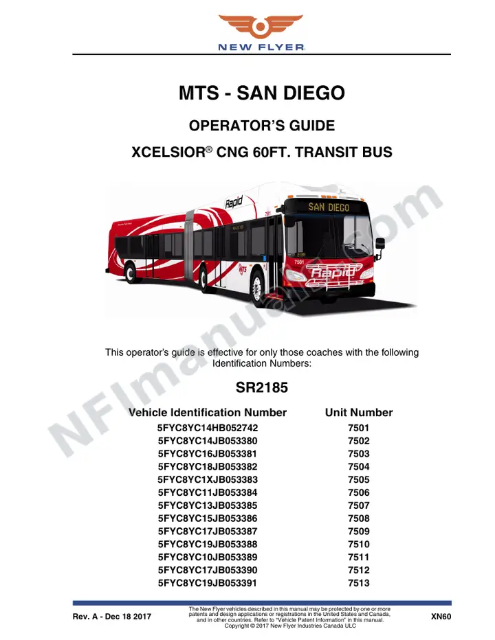 SR2185 Operator's Guide, MTS - San Diego first-page preview