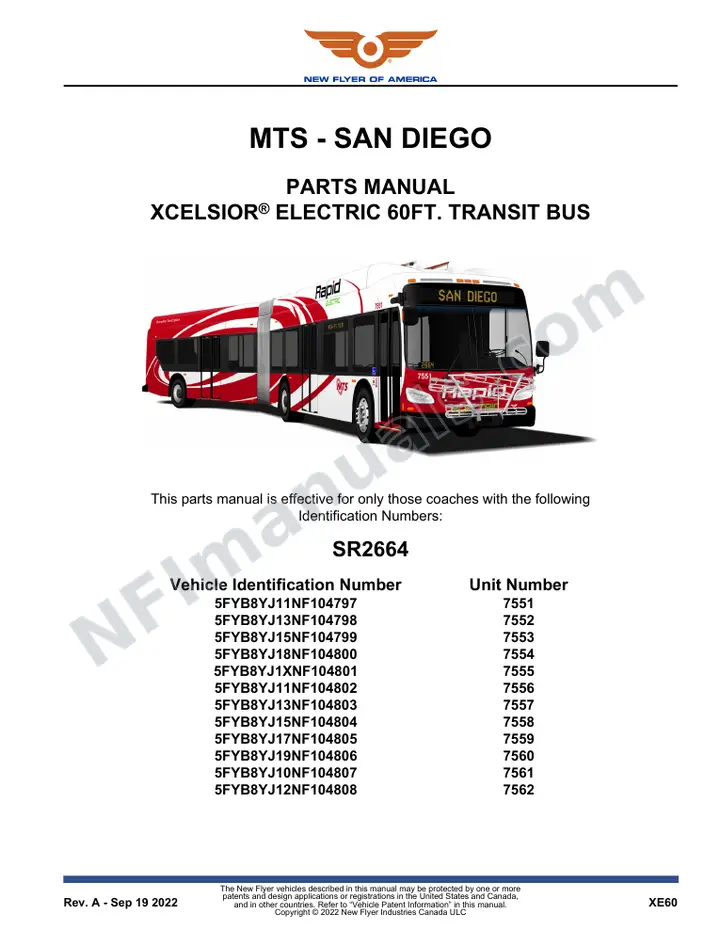 SR2664 Parts Manual, MTS - San Diego first-page preview