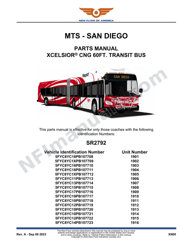 SR2792 Parts Manual, MTS - San Diego first-page preview