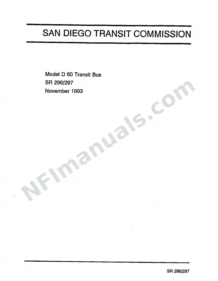 SR296/297 Parts Manual, San Diego Transit Commission first-page preview