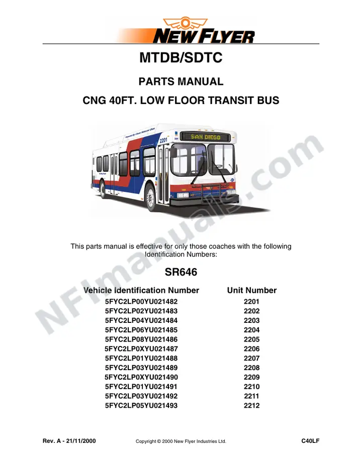 SR646 Parts Manual, MTDB/SDTC first-page preview