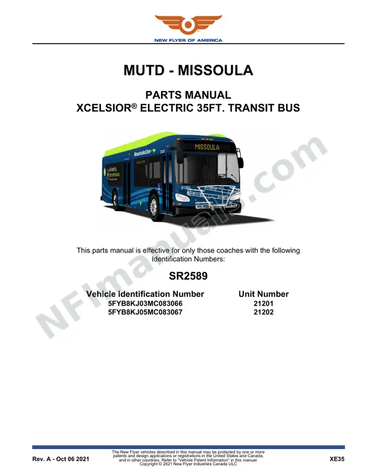 SR2589 Parts Manual, MUTD - Missoula first-page preview