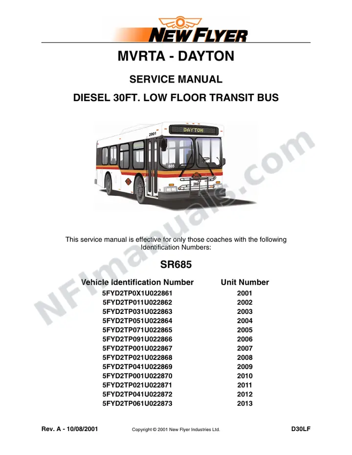 SR685 Service Manual, MVRTA - Dayton first-page preview