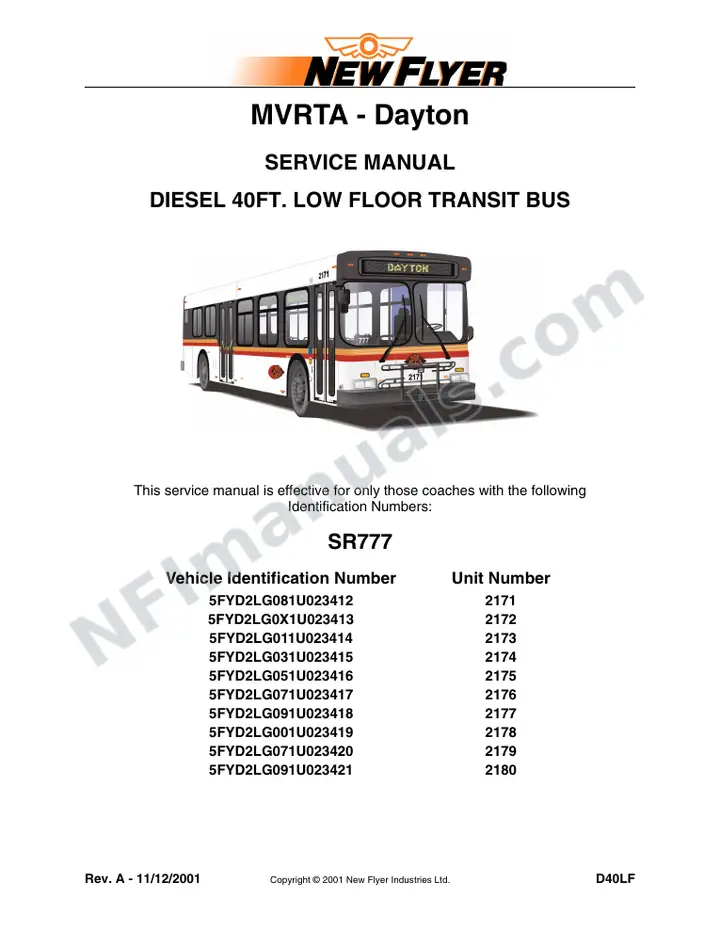SR777 Service Manual, MVRTA - Dayton first-page preview