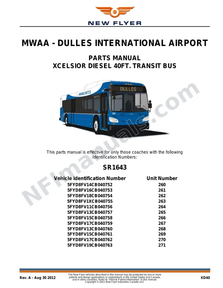 SR1643 Parts Manual, MWAA - Dulles International Airport first-page preview