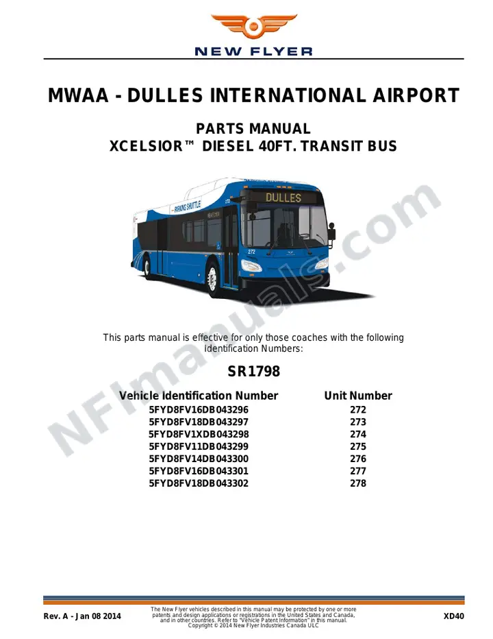 SR1798 Parts Manual, MWAA - Dulles International Airport first-page preview