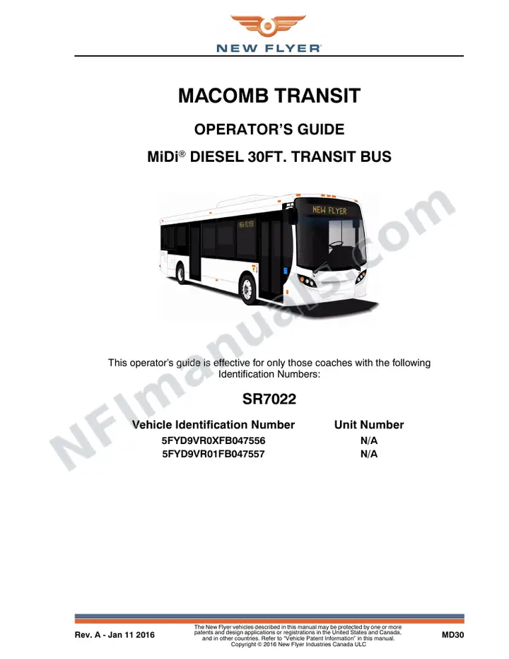 SR7022 Operator's Guide, Macomb Transit first-page preview