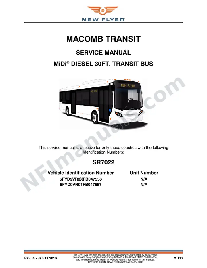 SR7022 Service Manual, Macomb Transit first-page preview