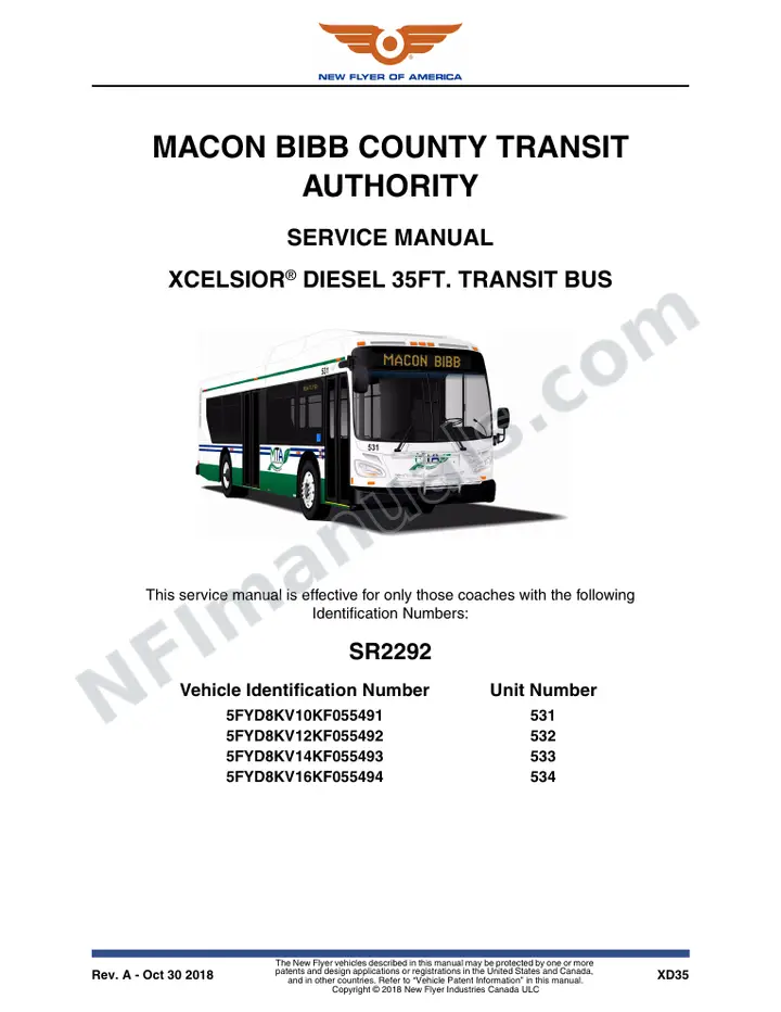 SR2292 Service Manual, Maon Bibb County Transit Authority first-page preview