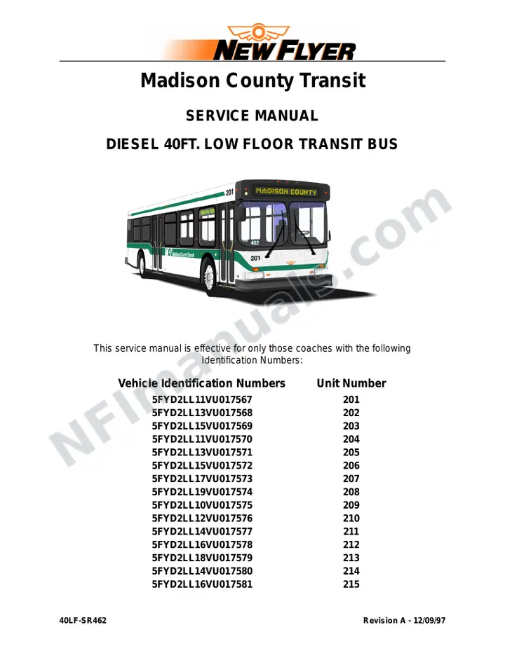 SR462 Service Manual, Madison County Transit first-page preview