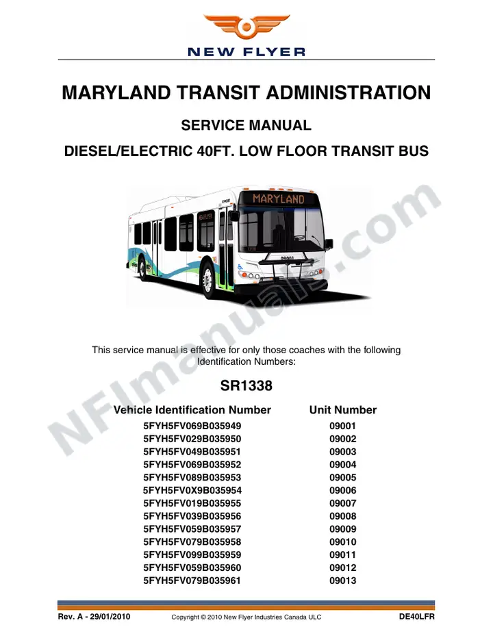 SR1338 Service Manual, Maryland Transit Asministration first-page preview