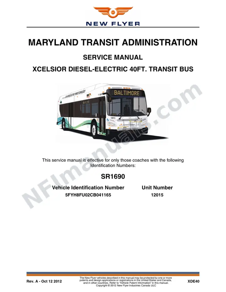 SR1690 Service Manual, Maryland Transit Administration first-page preview