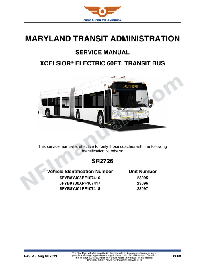 SR2726 Service Manual, Maryland Transit Administration first-page preview