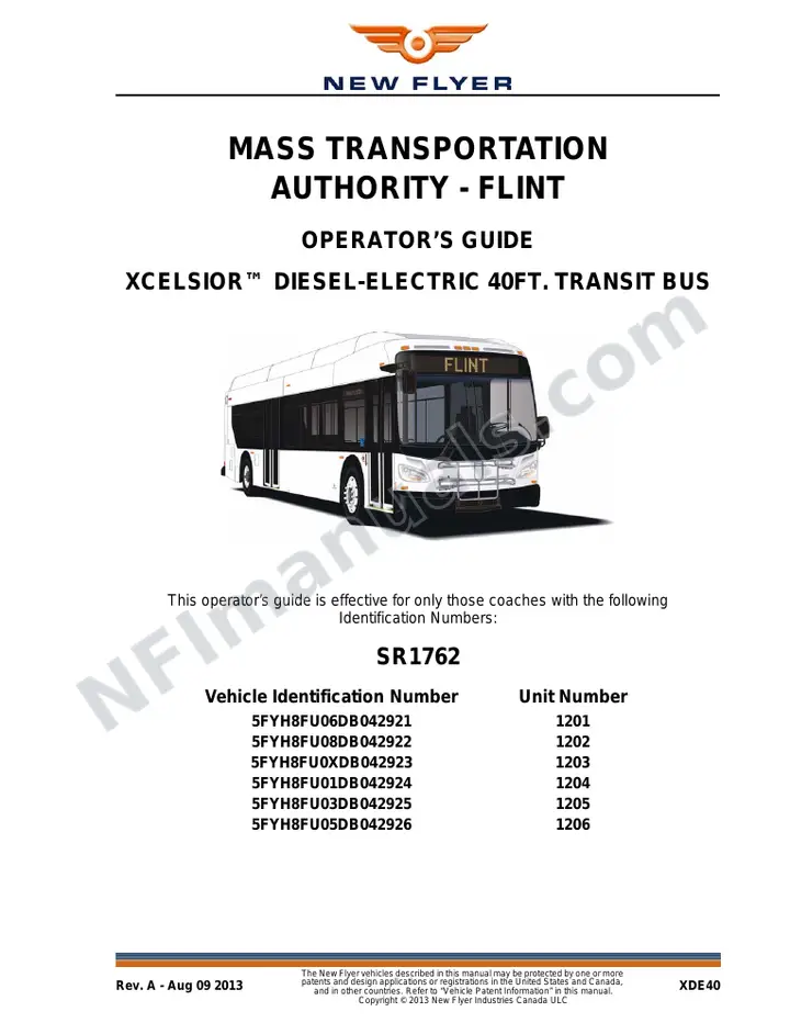 SR1762 Operator's Guide, Mass Transportation Authority - Flint first-page preview