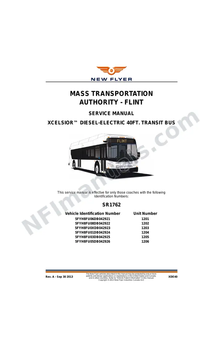 SR1762 Service Manual, Mass Transportation Authority - Flint first-page preview