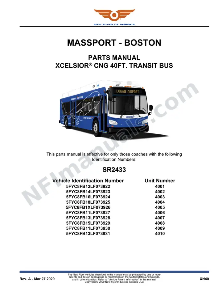 SR2433 Parts Manual, Massport - Boston first-page preview