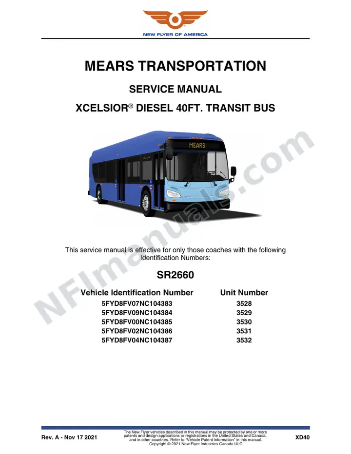 SR2660 Service Manual, Mears Transportation first-page preview