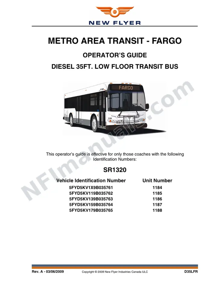 SR1320 Operator's Guide, Metro Area Transit - Fargo first-page preview